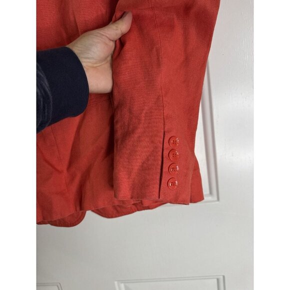 TALBOTS Irish Linen 100% Linen Red Orange Blazer Formal Casual Preppy Travel 8 - Picture 5 of 9
